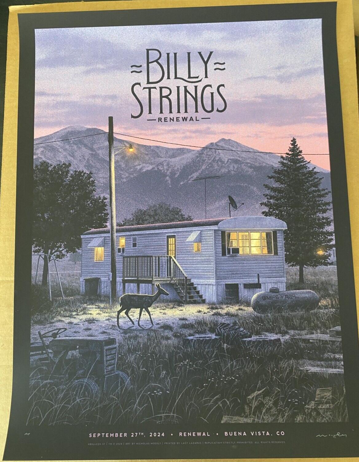 RAINBOW FOIL BILLY STRINGS POSTER Renewal Buena Vista CO N1 2024 AP Signed LTD25