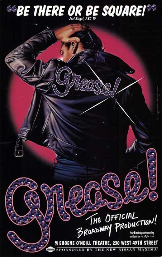 Grease Poster Broadway Theater Play 27×40 Barry Bostwick Adrienne Barbeau