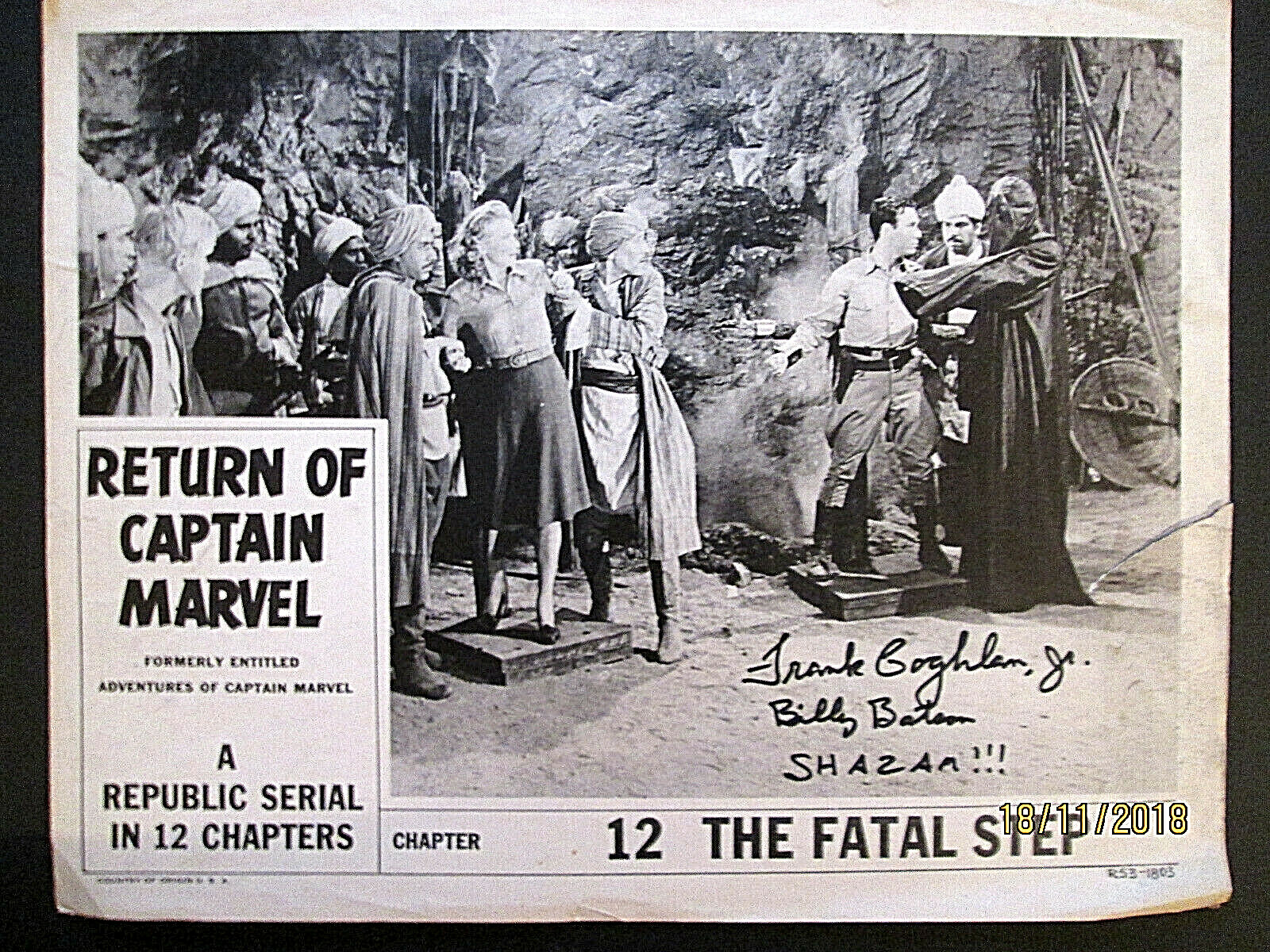CAPTAIN MARVEL: BILLY BATSON F. COGHLAN (RETURN OF CAPTAIN MARVEL) AUTOGRAPH