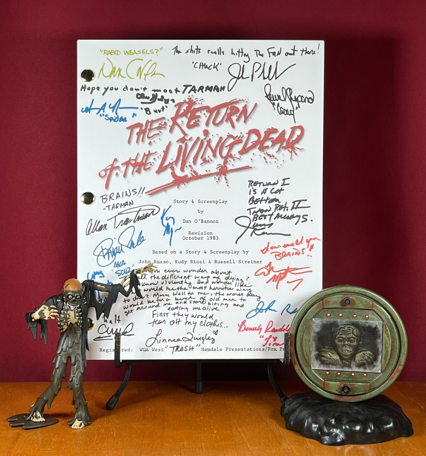 Return of the Living Dead Script Signed – Autograph Reprints- 123 Pages- Zombies