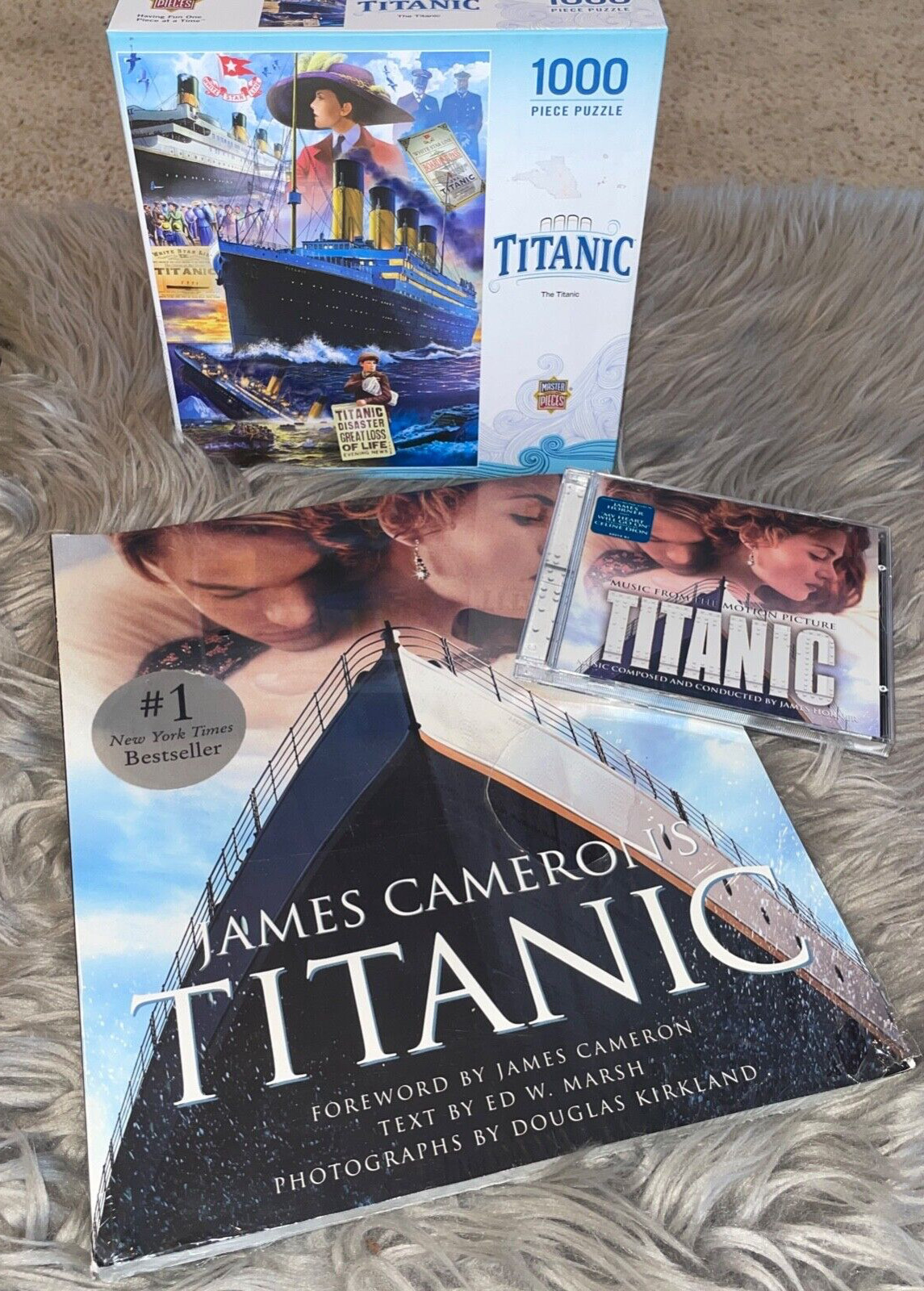 Titanic Movie 25th Anniversary Bundle Puzzle, DVD Soundtrack, NEW Cinematic Book