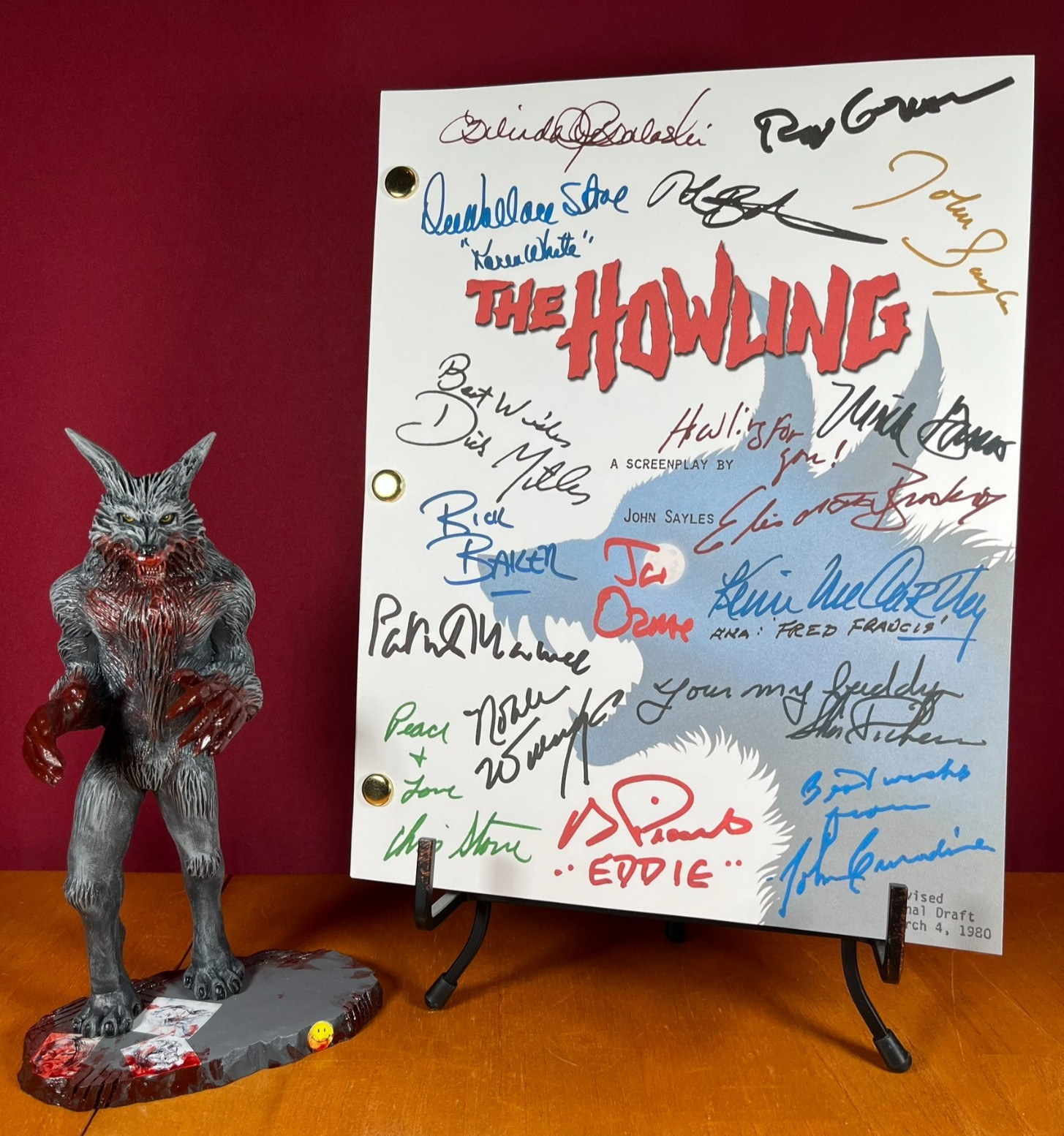 The Howling Script Signed- Autograph Reprints- Werewolf- Horror- Halloween