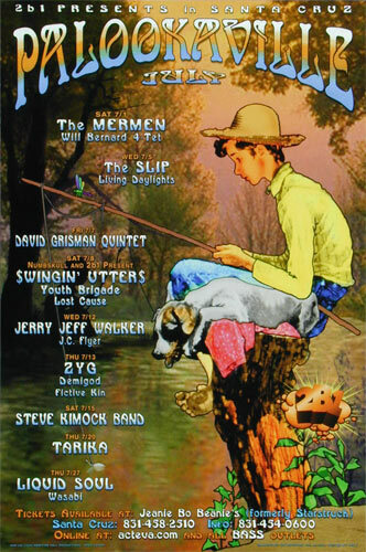 Jerry Jeff Walker David Grisman Steve Kimock Santa Cruz 2000 Poster Palookaville