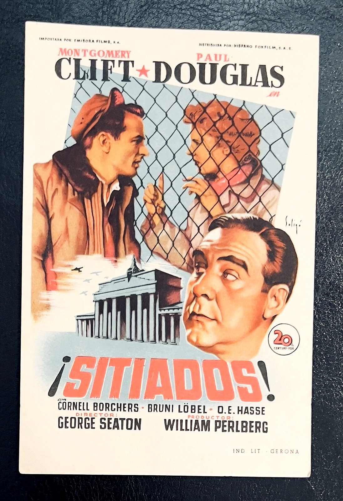 SITIADOS!,THE BIG LIFT 1950 SPANISH MOVIE HERALD, MONTGOMERY CLIFT, PAUL DOUGLAS