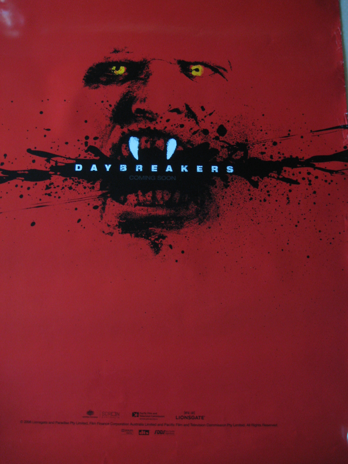 Daybreakers Coming Soon 2008 Lionsgate & Paradies Pty Movie Poster, 27″ x 40″