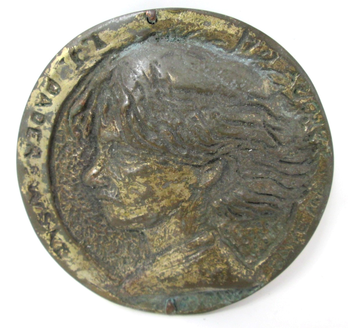 Vintage IJ Paderewski Medal Medallion Paperweight Music Composer Polish
