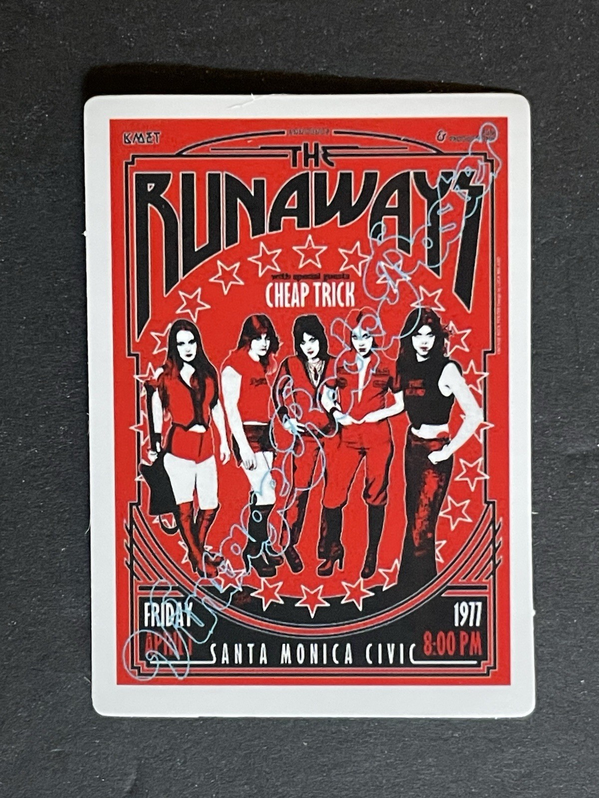 The Runaways Sticker Mini Red Logo 70s Iconic Punk Rock Band CA Joan Jett New