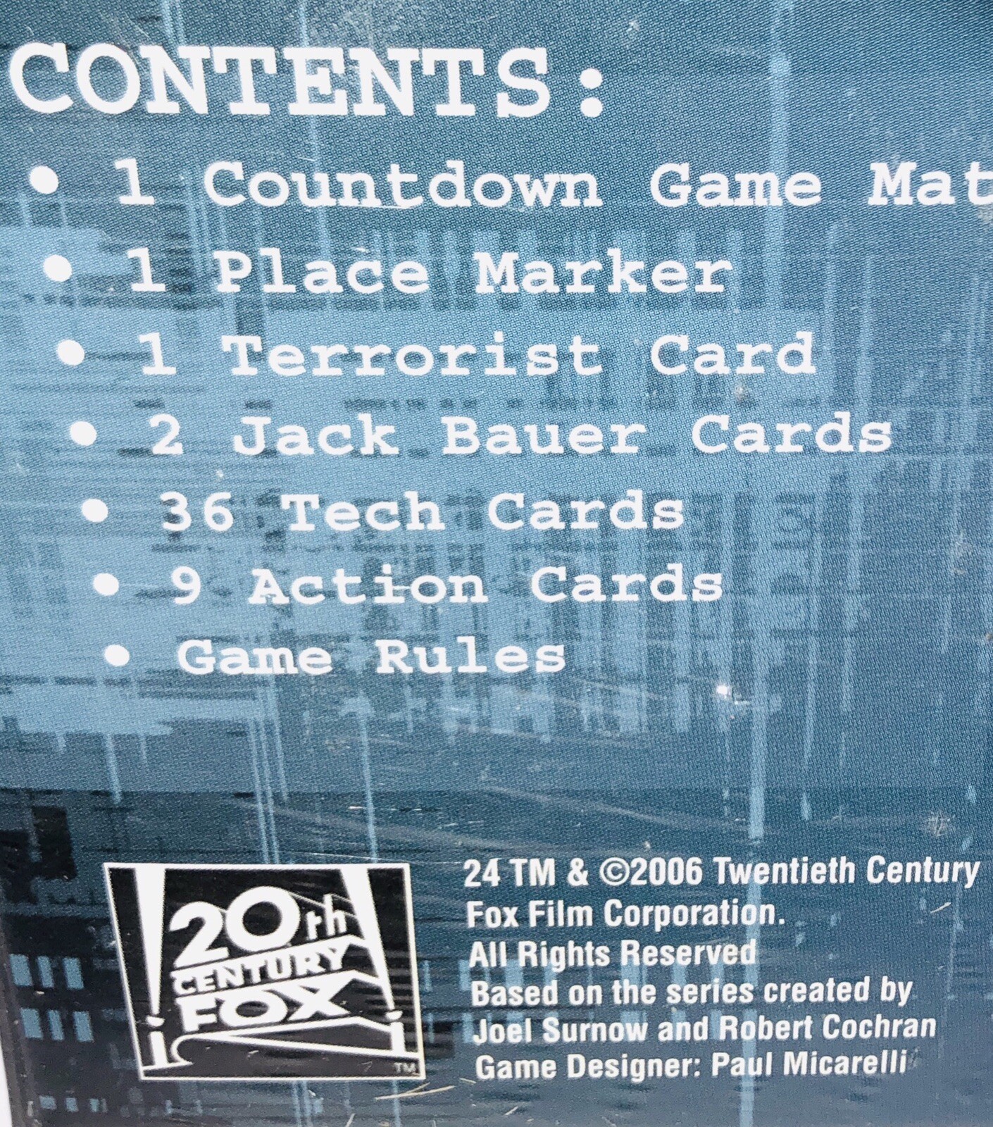Briarpatch Inc 24 Countdown Game BP54102 Jack Bauer 2006 New Factory Sealed