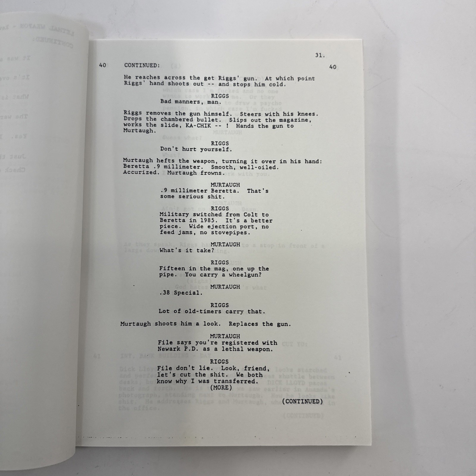Lethal Weapon Original 1986 Production Script Rev 7/31/86 Shane Black Movie