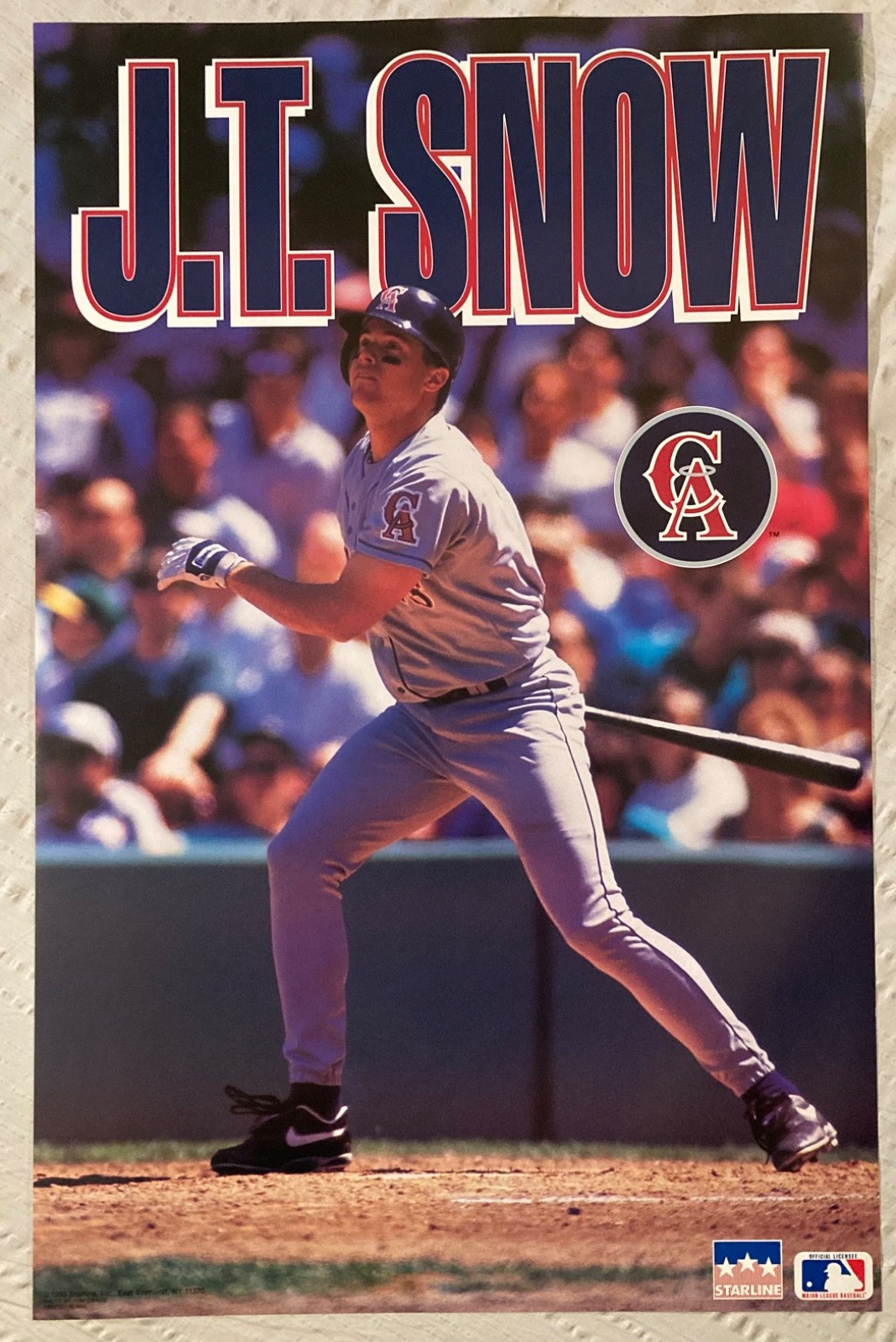 J.T. Snow 1993 Poster California Angels MLB Baseball Starline East Elmhurst NY