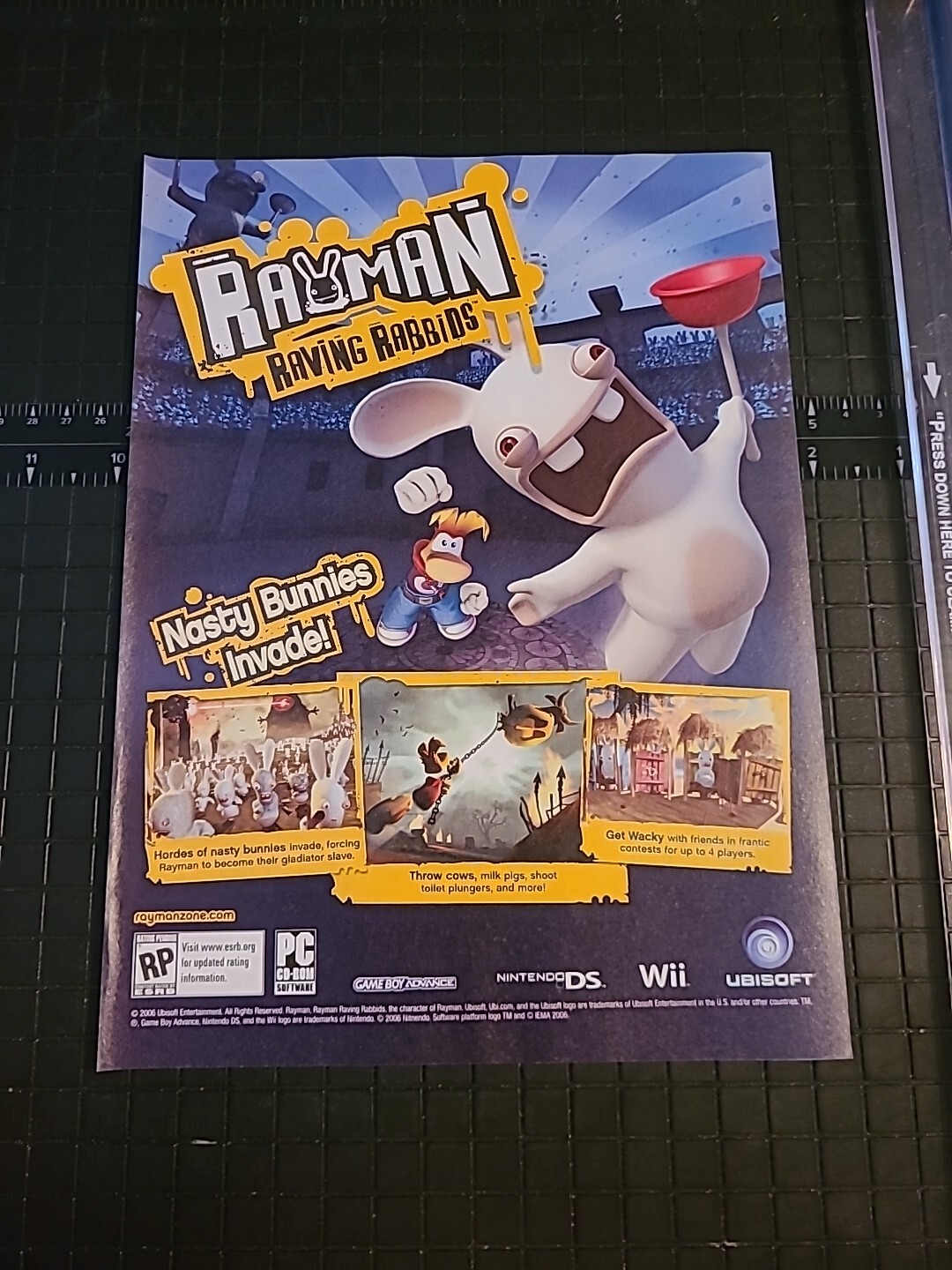 Rayman Raving Rabbids Print Ad 2007 8×11 Great To Frame