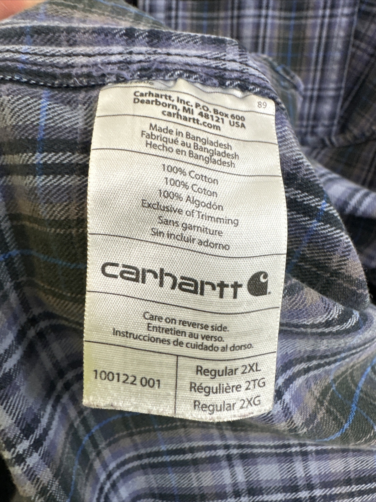 2XL Vintage PRINCE Revolution PURPLE RAIN T-Shirt X CARHARTT Plaid Flannel Twill