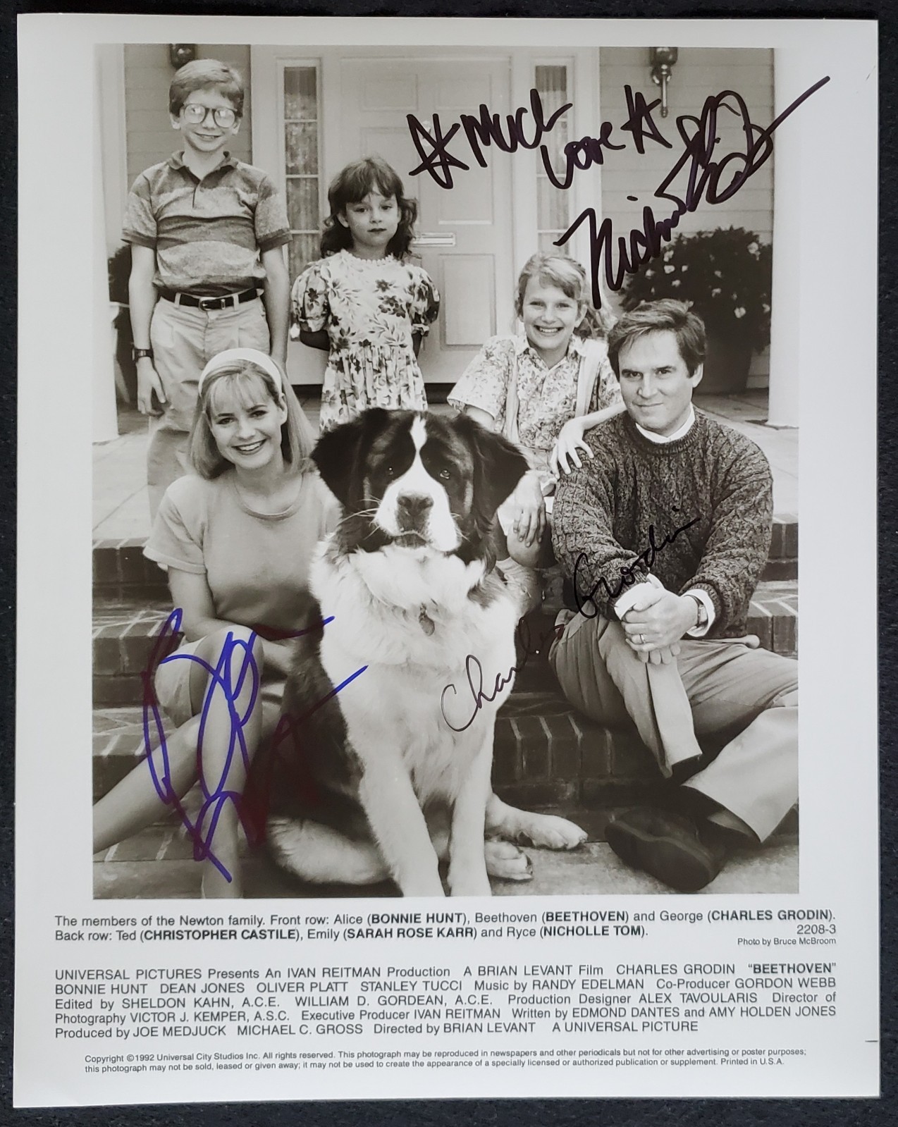 Bonnie Hunt Nicholle Tom Charles Grodin Beethoven Autograph 8×10 Photograph