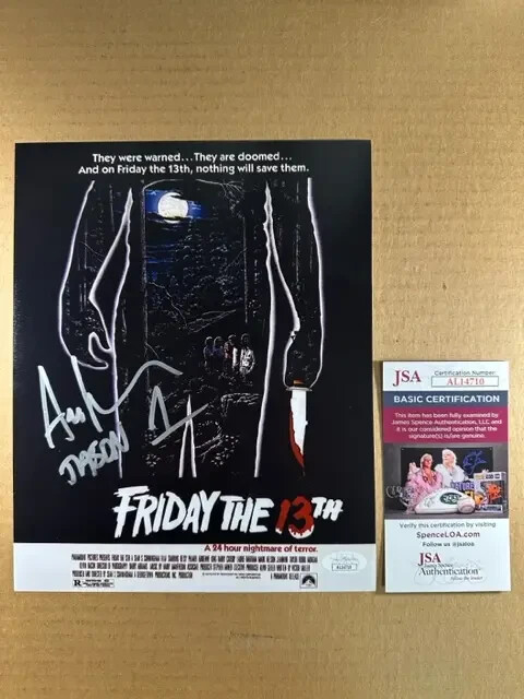 Ari Lehman JSA COA Certified Auto Signed Silver Ink Friday The 13th Poster