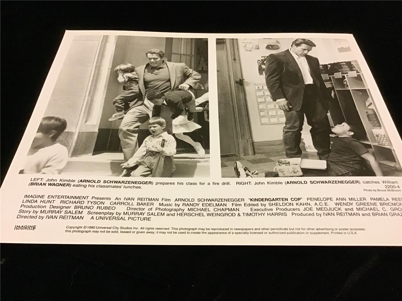 Movie Still Kindergarten Cop 1990 Arnold Schwarzenegger 8×10 B&W Glossy