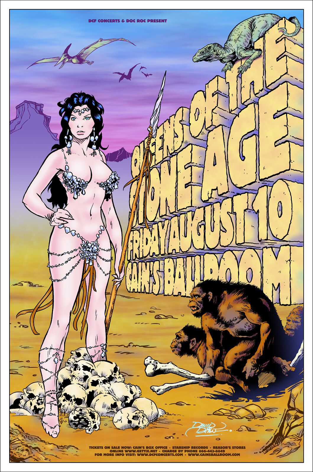 QUEENS OF THE STONE AGE Original 2007 Cains Ballroom Tulsa Concert Poster Signed
