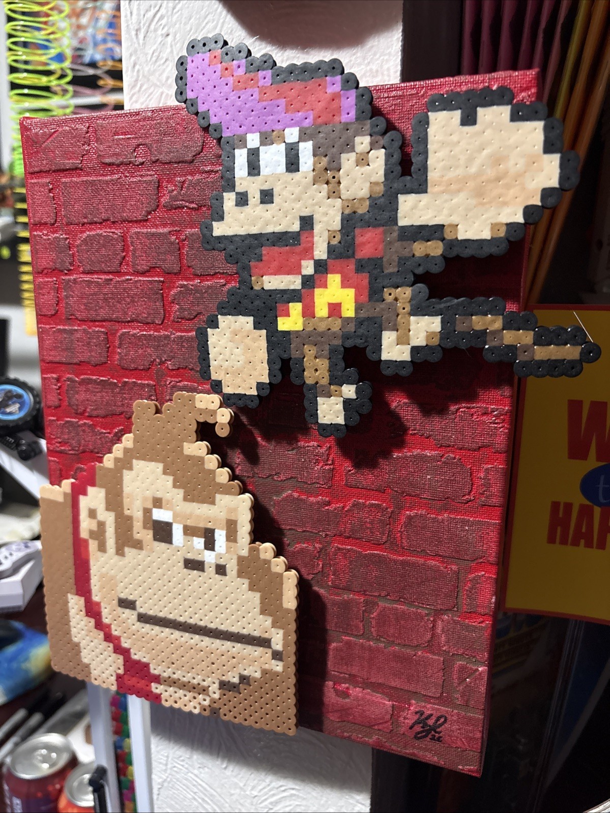 Donkey Kong pixel 8bit Game Art Nintendo NES Artwork retro gameroom Canvas New