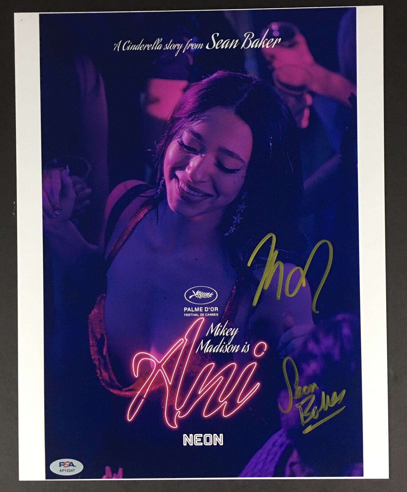 MIKEY MADISON & SEAN BAKER SIGNED 11X14 PHOTO PSA DNA AUTOGRAPH ANORA CAST