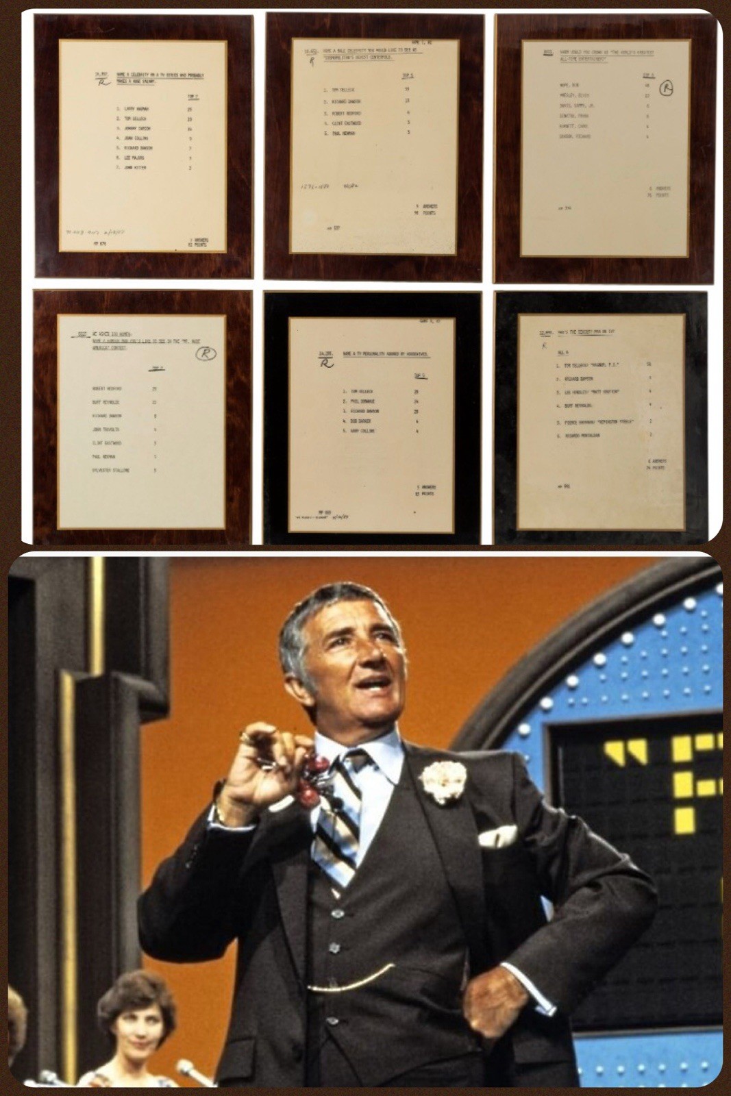 Family Feud TV Game Show Screen Used Survey Answers Plaque Richard Dawson Estate