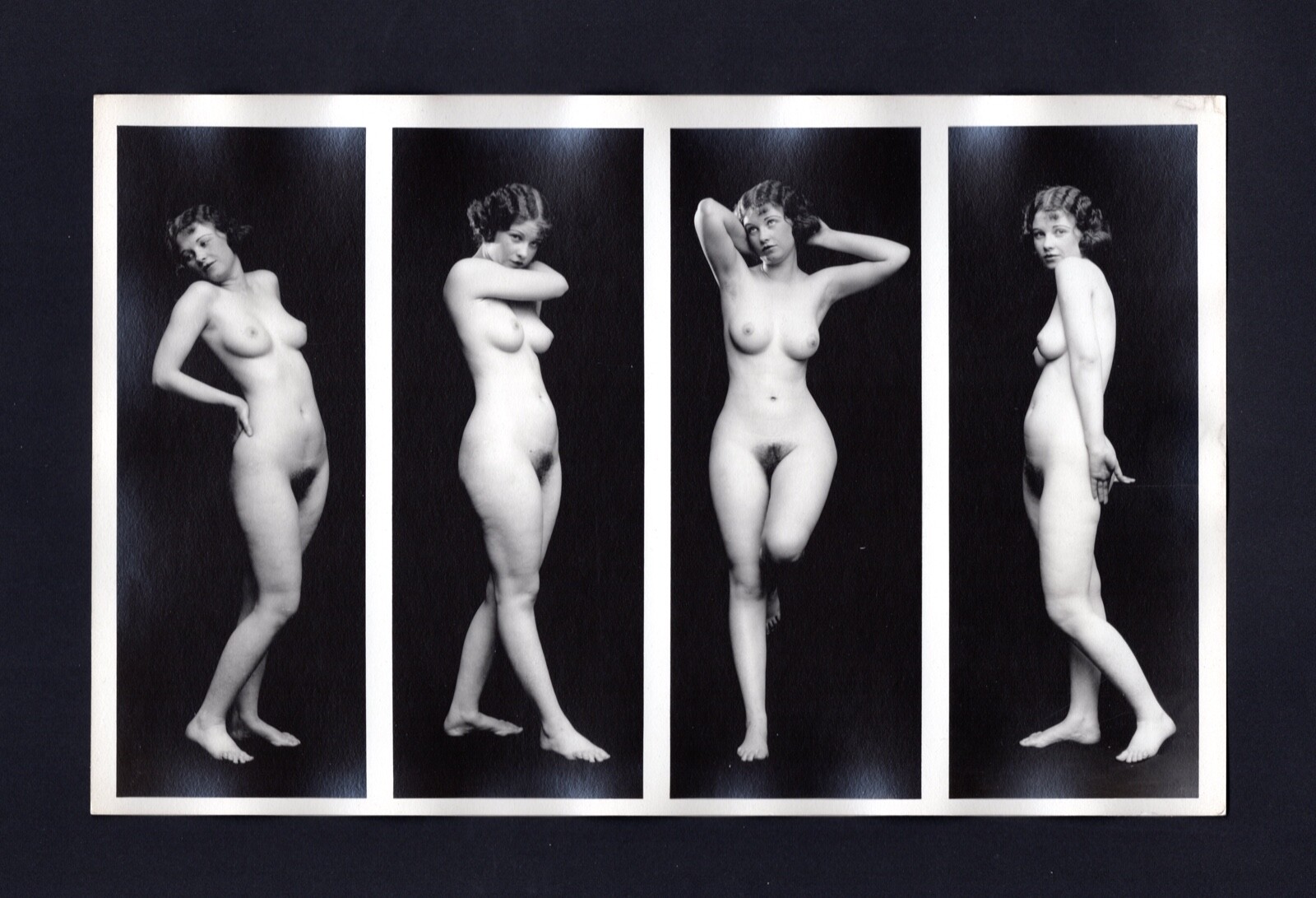 ORIGINAL C1920 ART DECO FLAPPER 4 VIEWS ALBERT ARTHUR ALLEN SILVER GELATIN PHOTO