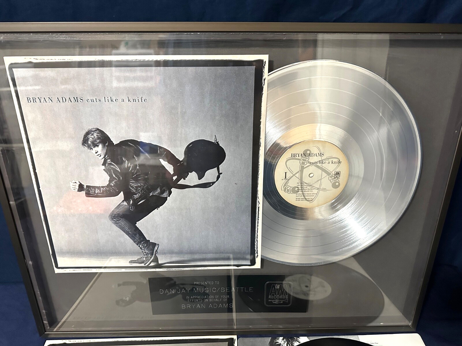 🔥 BRYAN ADAMS “Cuts Like A Knife” Platinum Record SPECIAL Award w/signed album