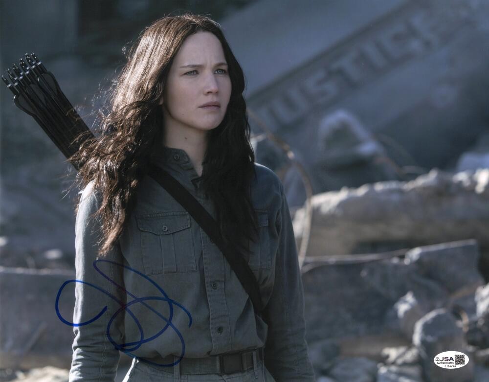 Jennifer Lawrence Signed Autograph 11×14 Photo – Katniss Everdeen w/ JSA COA
