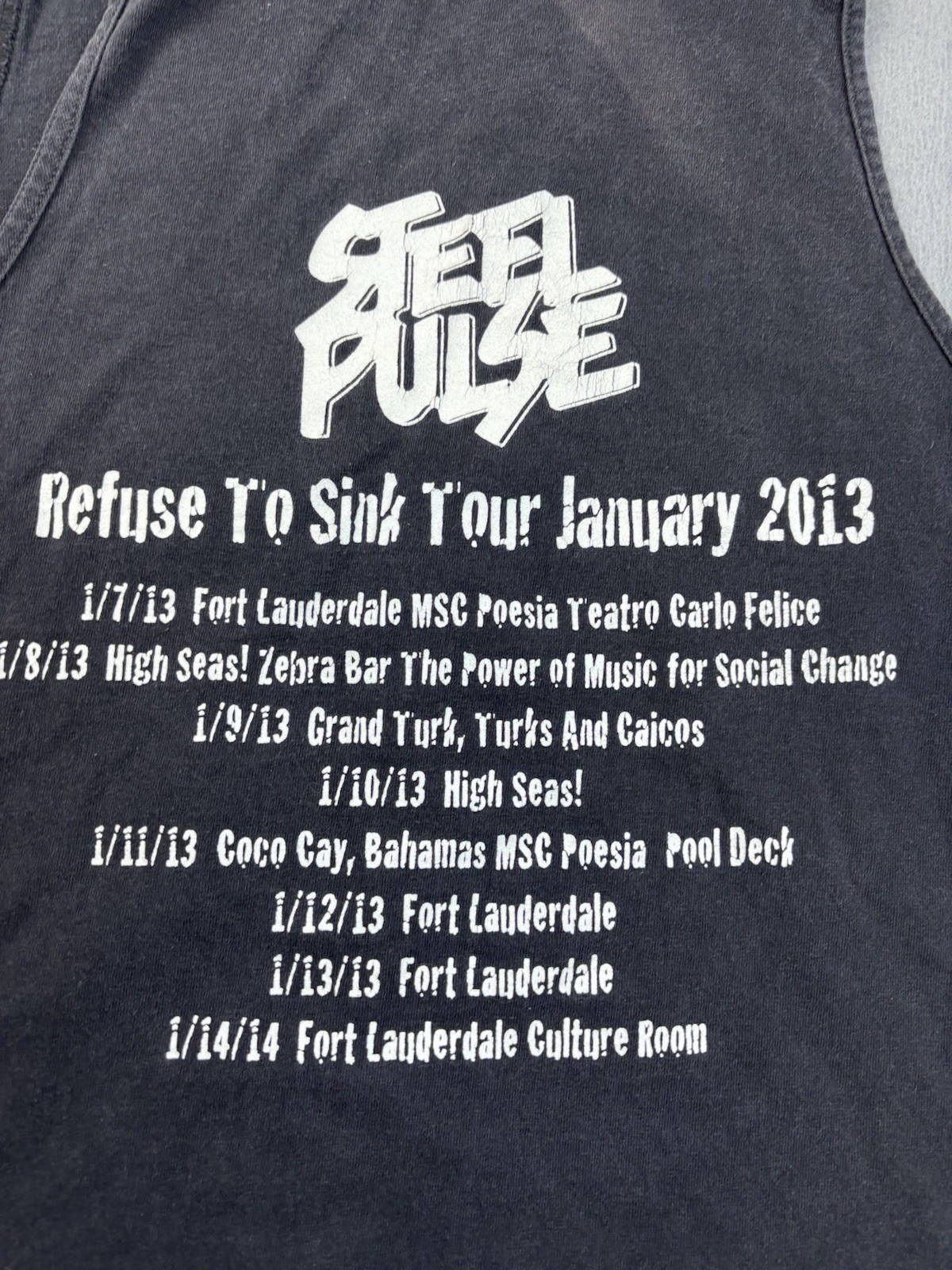 Steel Pulse Mens Large Black Reggae Tank Top Shirt Refuse To Sink Tour 2013