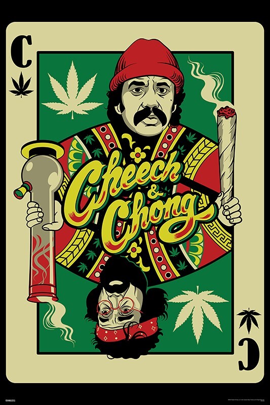 CHEECH & CHONG PLAYING CARD 24×36 POSTER CLASSIC ICONIC MOVIE STAR COMEDY DUO!!!