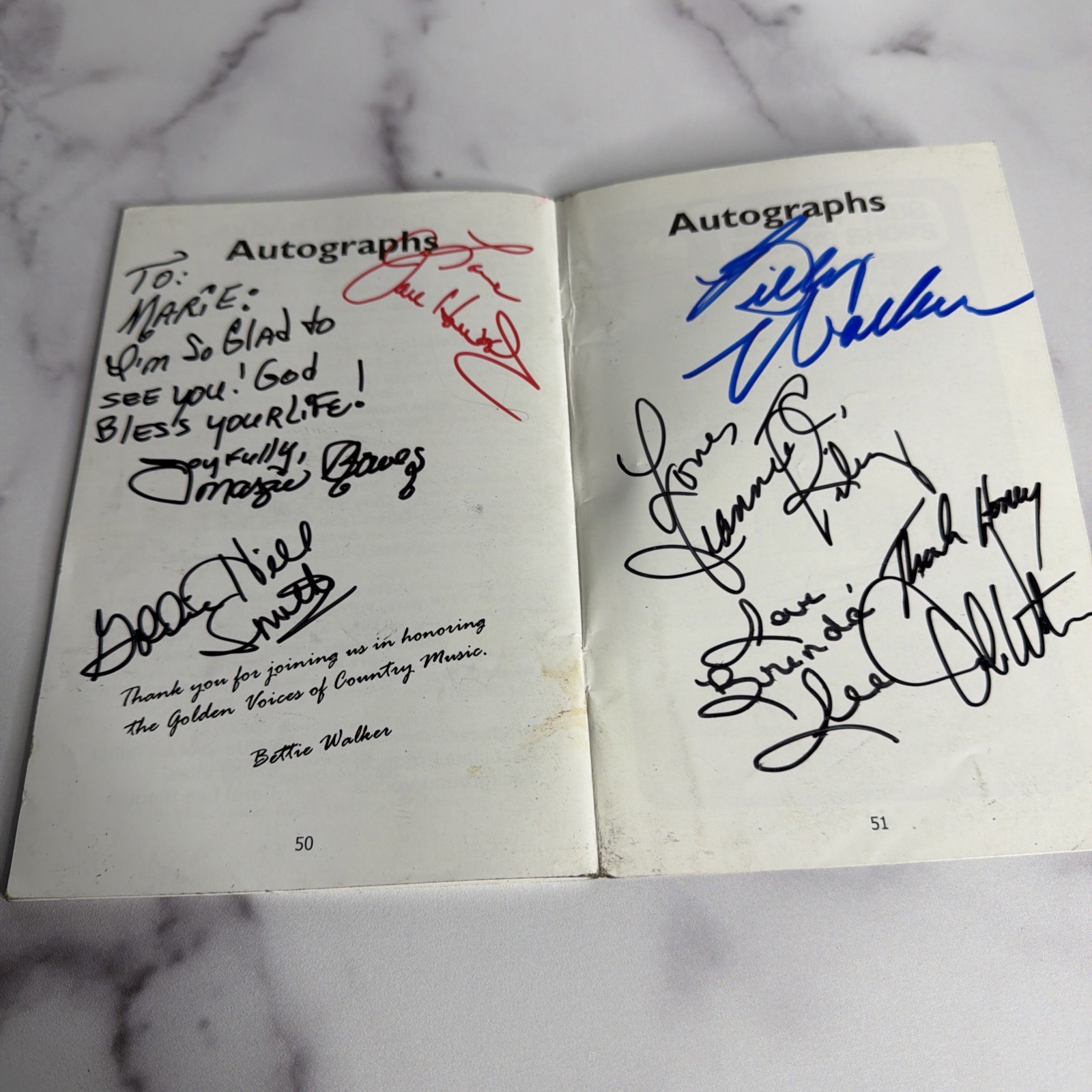 Golden Voice Awards Program SIGNED Brenda Lee Goldie Hill Billy Walker Jan Howar