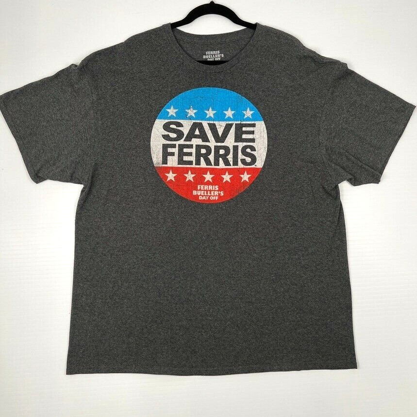 Ferris Buellers Day Off Shirt Men XXL Save Ferris Retro Film Work Party Core Ex