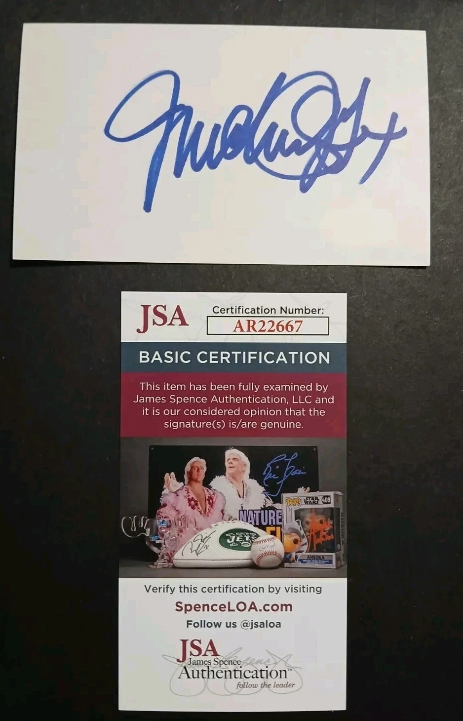 MICHAEL J. FOX – SIGNED 3×5 Index – “MARTY McFLY” BACK TO THE FUTURE – JSA CERT.