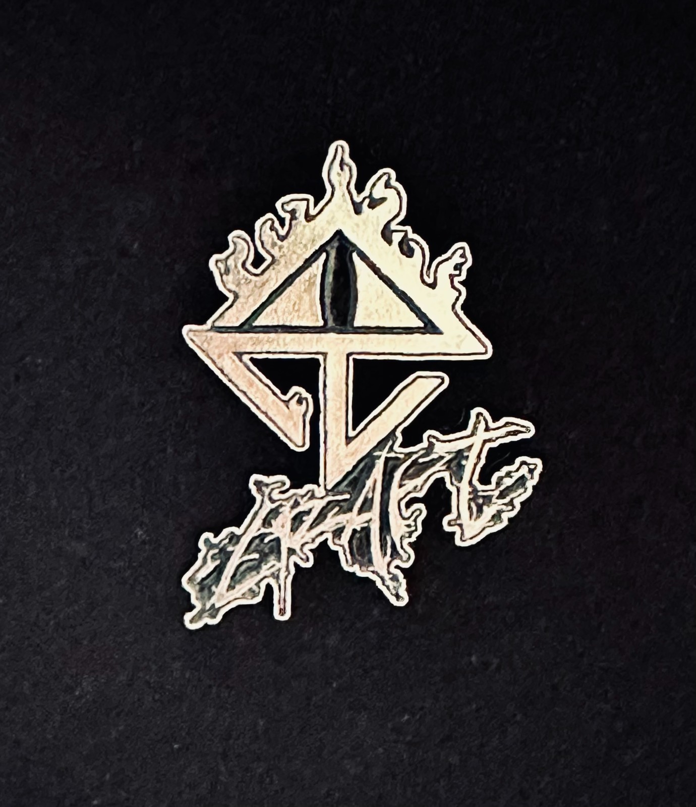 Craft – Hard Enamel Pin Logo Badge (Black Metal) 1.5 x 1.75in