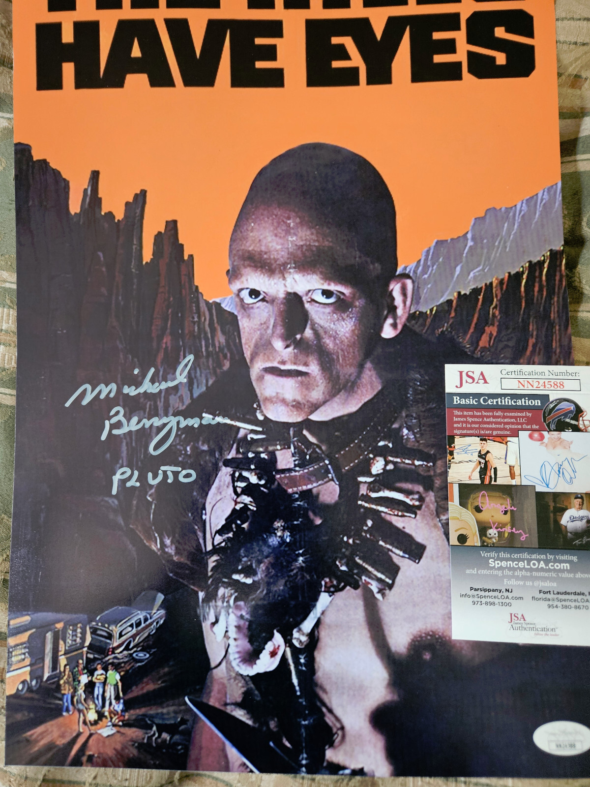 Michael Berryman The Hills Have Eyes autographed 11×17 photo JSA Certified *