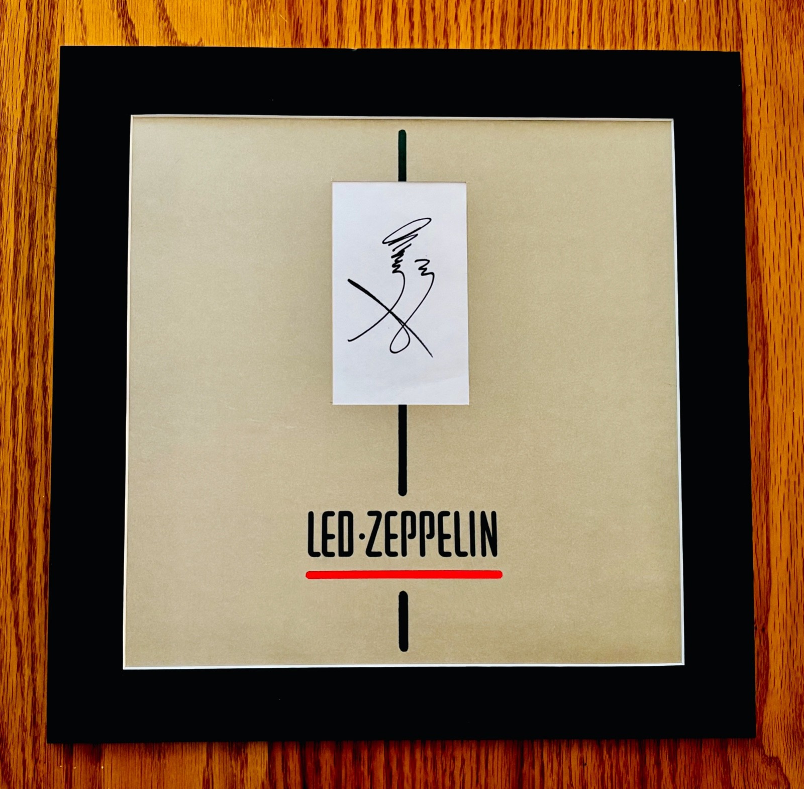 LED ZEPPELIN~JIMMY PAGE Signed & Matted Signature Cut & LP Display w/COA~Mint