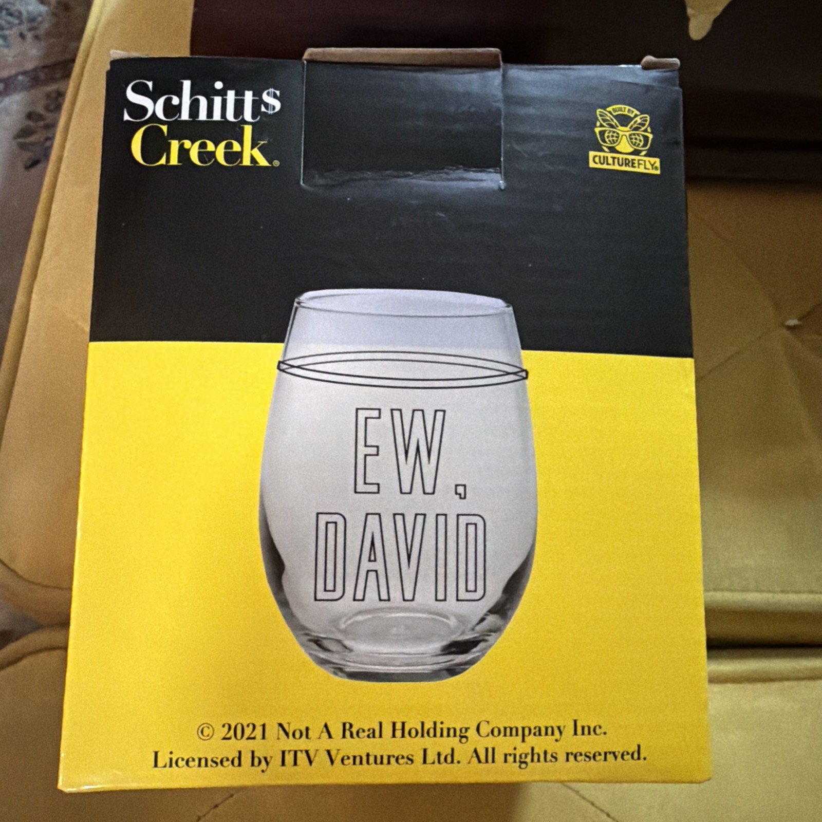 Schitts Creek ‘Ew, David’ 16 oz Glass Wine Tumbler NEW!!