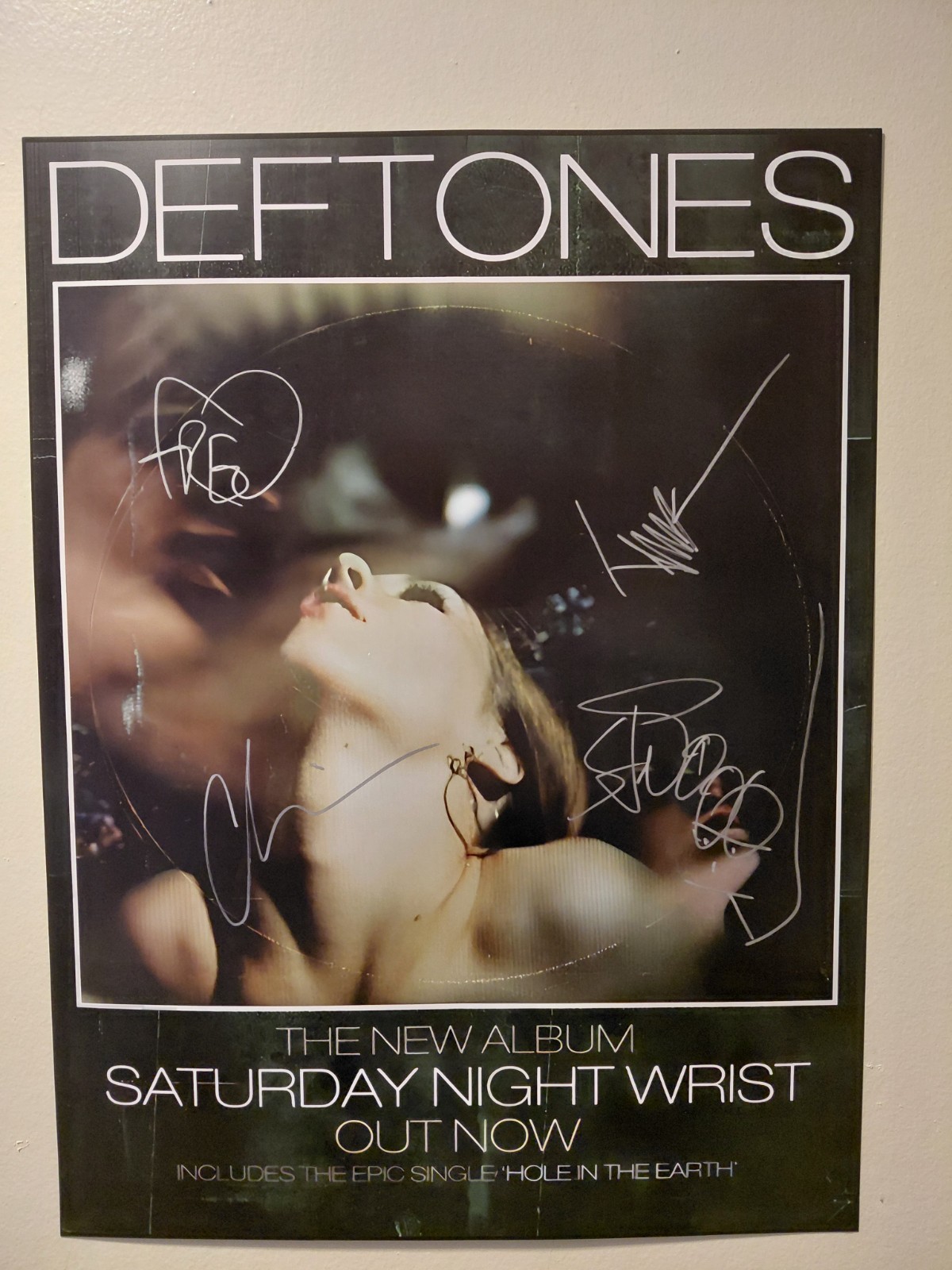 Autographed Deftones Saturday Night Wrist Promo Poster 18×24