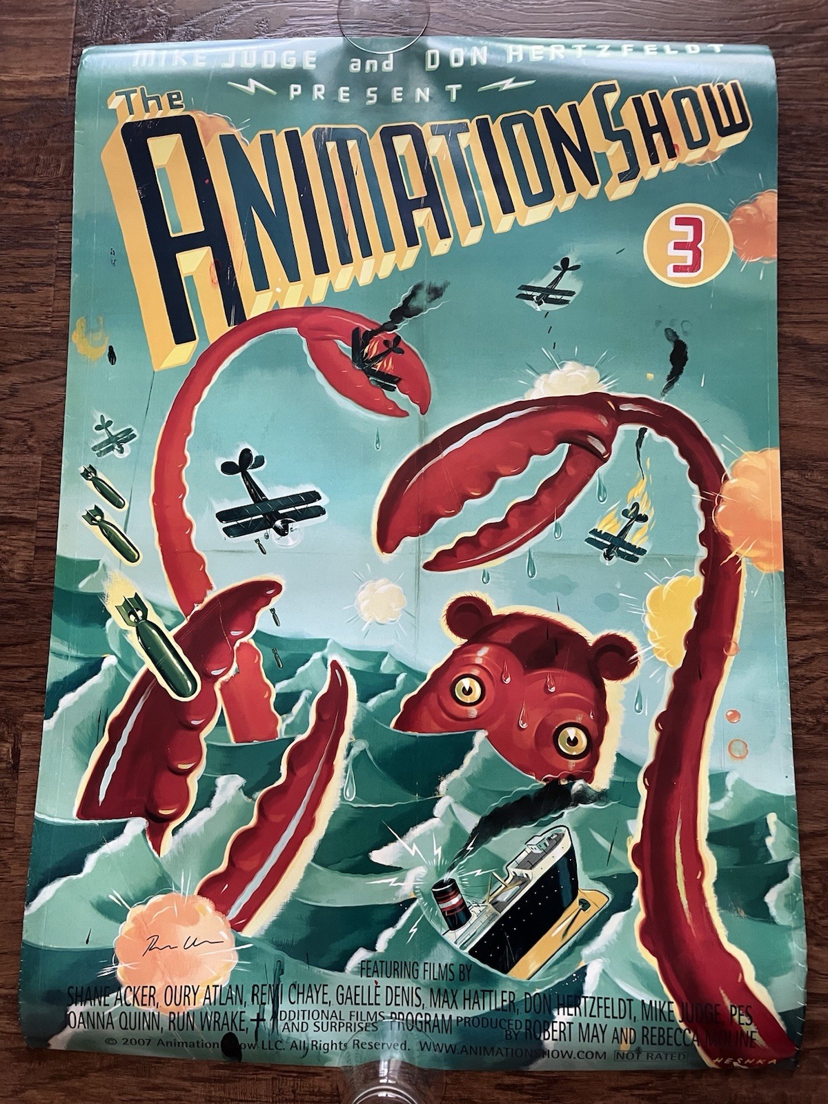 Signed Ryan Heshka “The Animation Show” 2007 Poster 27” by 39”