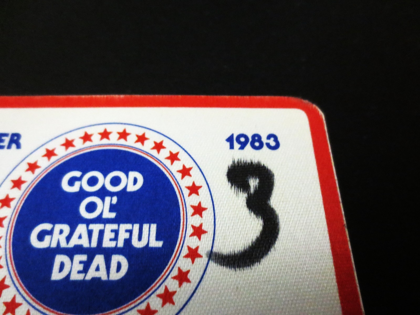 Grateful Dead Backstage Pass Merriweather Columbia Maryland MD 6/21/83 6/21/1983
