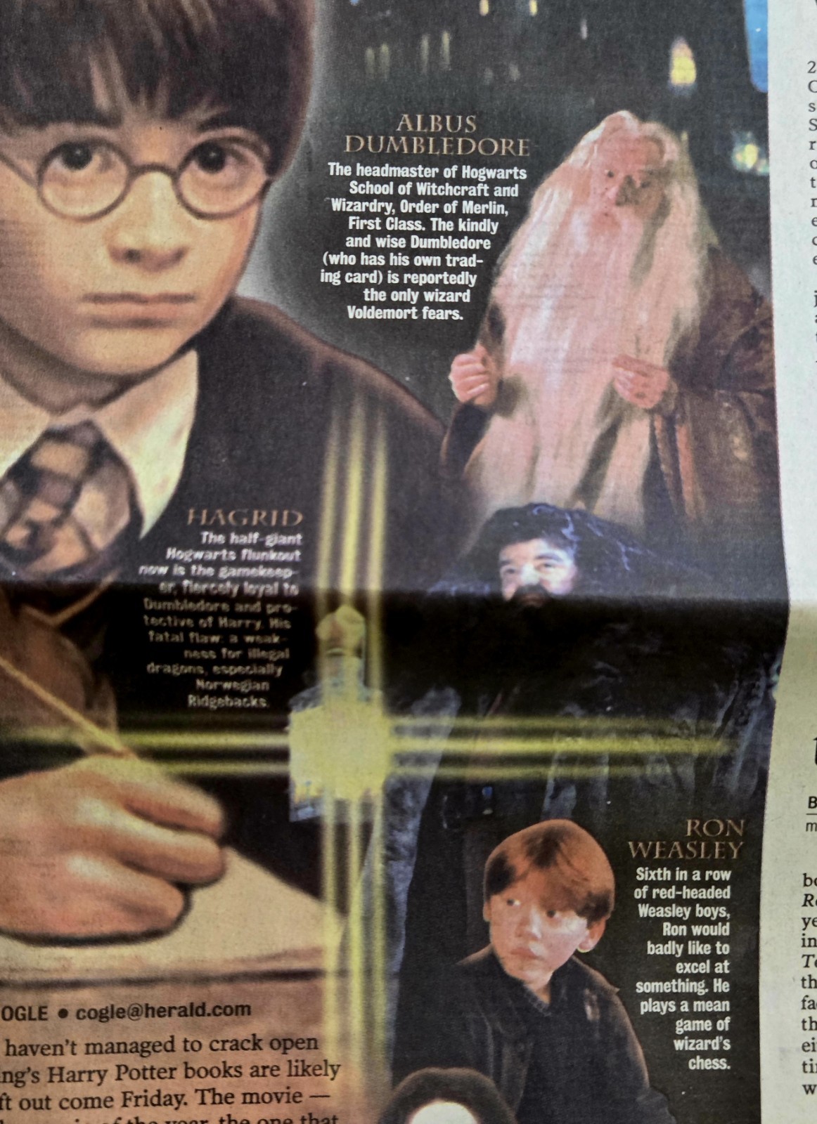 Original 2001 Harry Potter Movie Debut Character Guide Snape Hagrid Rare Poster