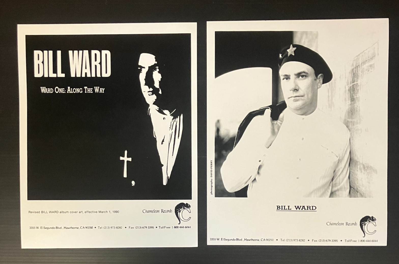 Bill Ward of Black Sabbath black & white 8 X 10 glossy promo photos TWO !