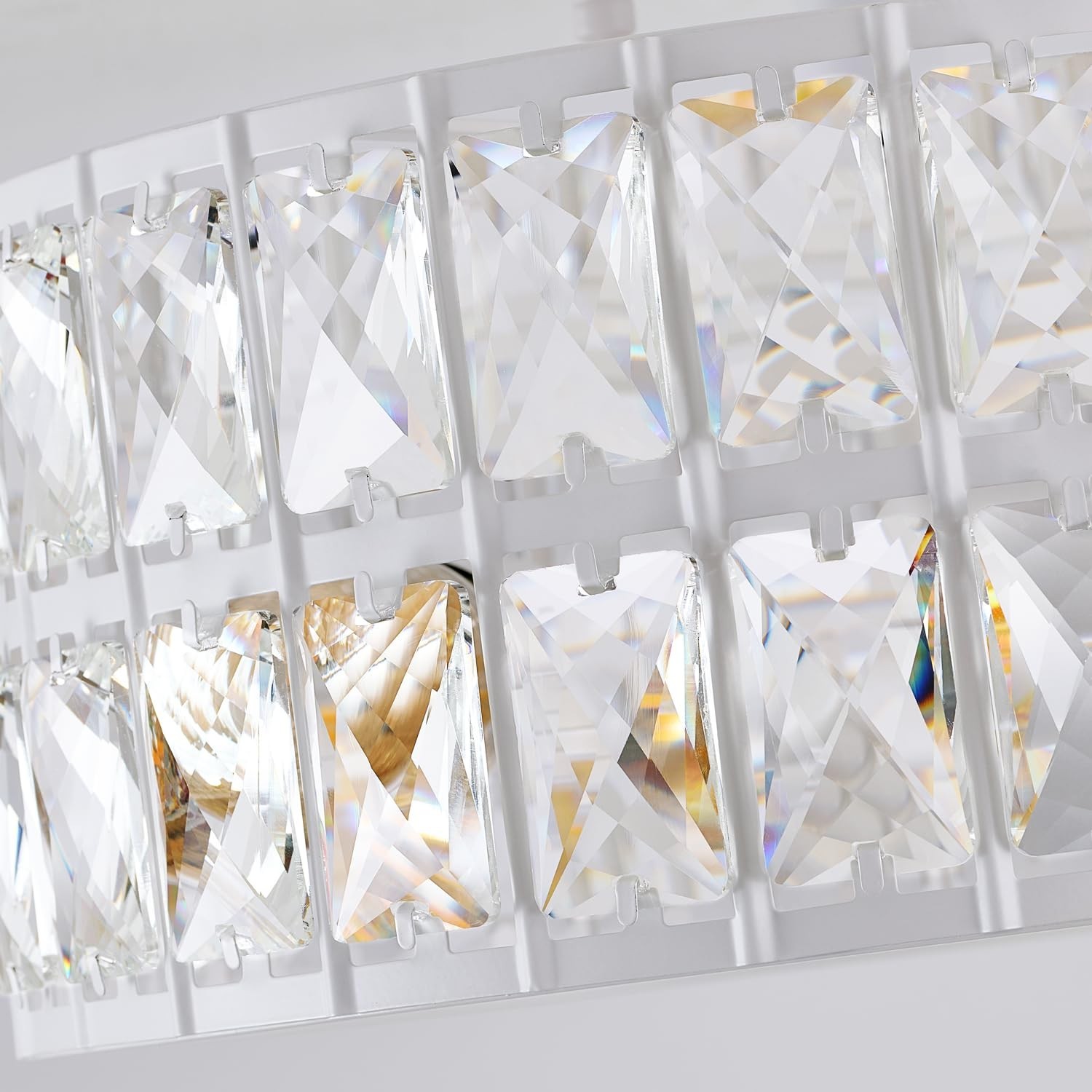 Modern Semi Flush Mount Ceiling Light – 11.8-Inch 3-Light Crystal Chandelier,…
