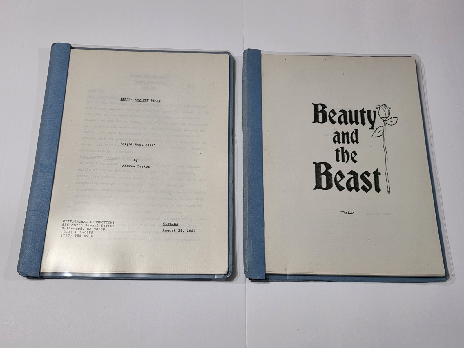Vintage 1987 Beauty & The Beast Television Series Script Lot Of 2