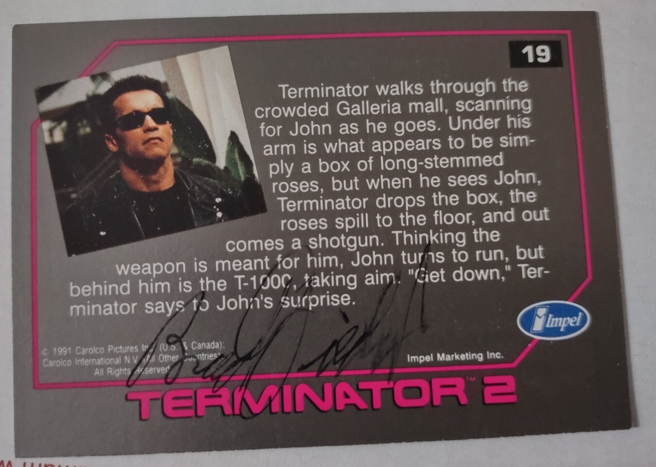 BRAD FIEDEL COMPOSER SIGNED AUTOGRAPHED TERMINATOR 2 T2 MOVIE TRADING CARD RARE