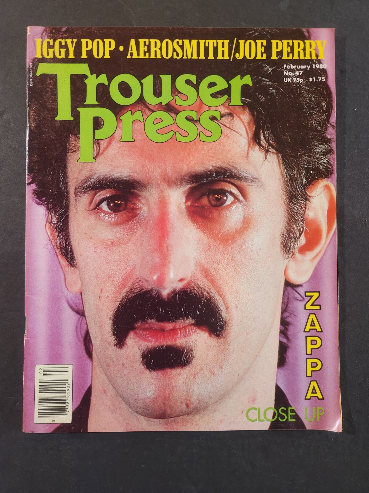 TROUSER PRESS MAGAZINE FEB 1980 FRANK ZAPPA, IGGY POP, JOE PERRY AEROSMITH VF-