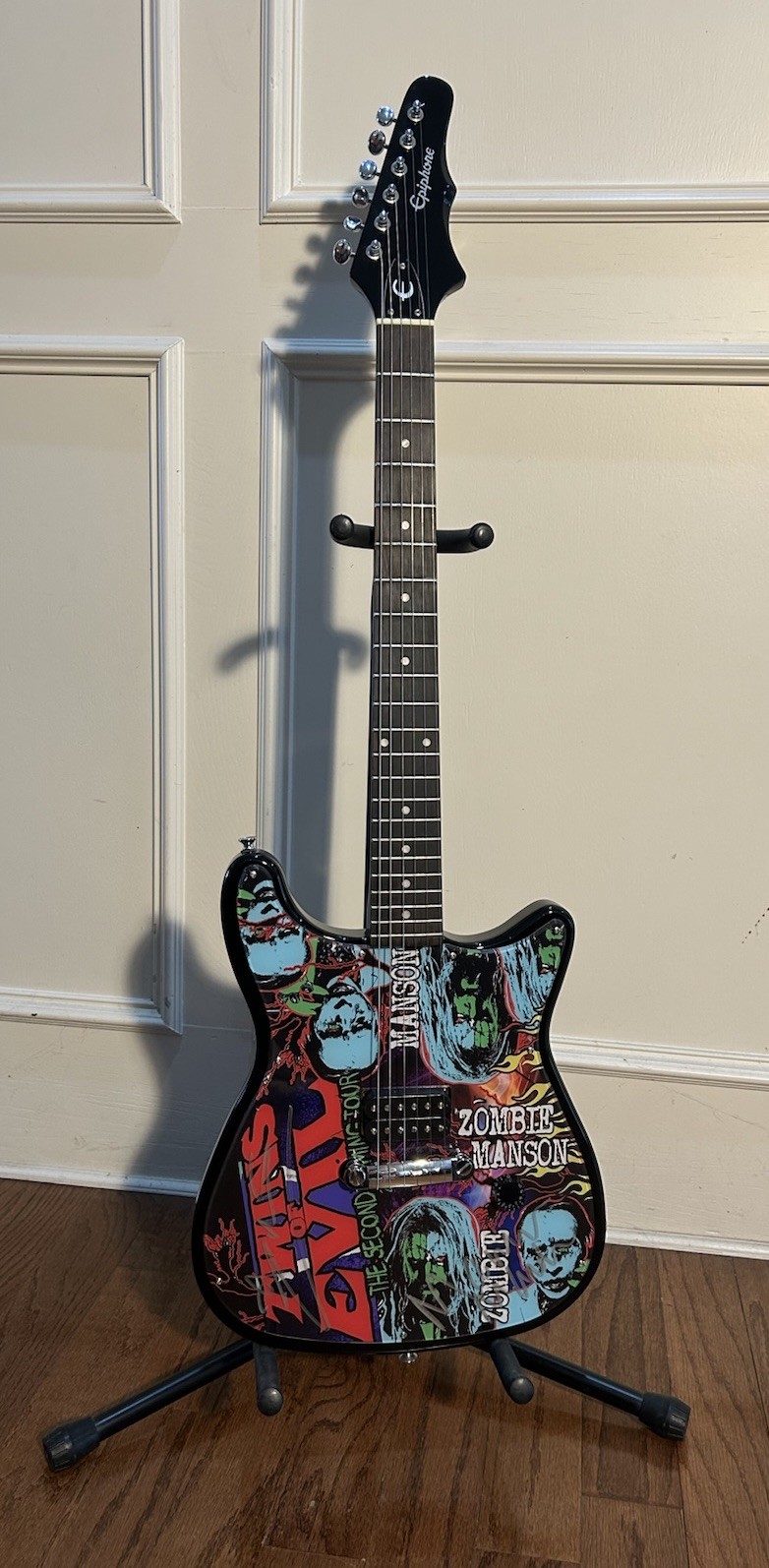 Twins Of Evil Marilyn Manson Rob Zombie Autographed Signed Epiphone Guitar