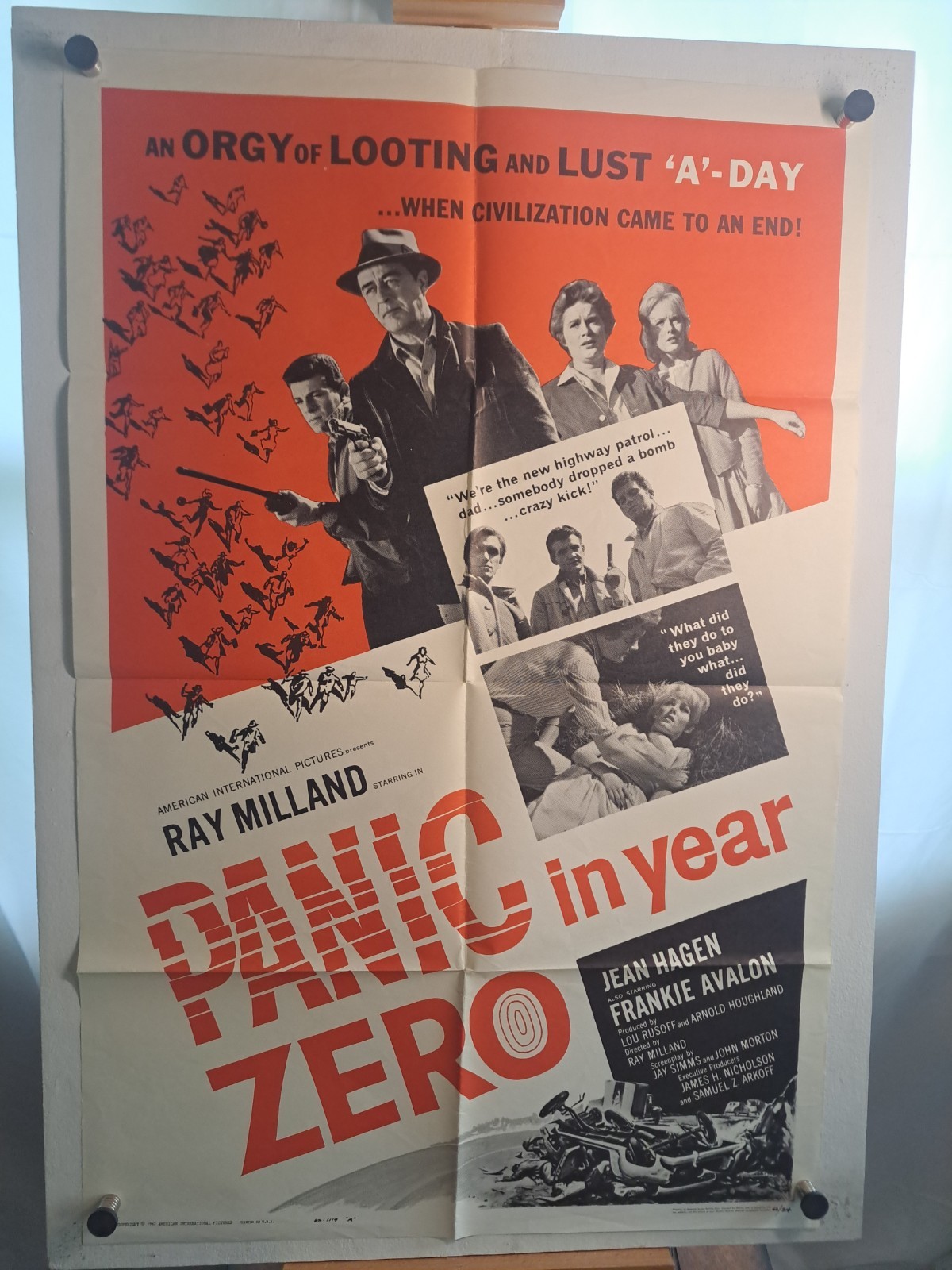 PANIC IN YEAR ZERO 1962 ORIGINAL MOVIE POSTER RAY MILLAND JEAN HAGEN 27×41 1sh