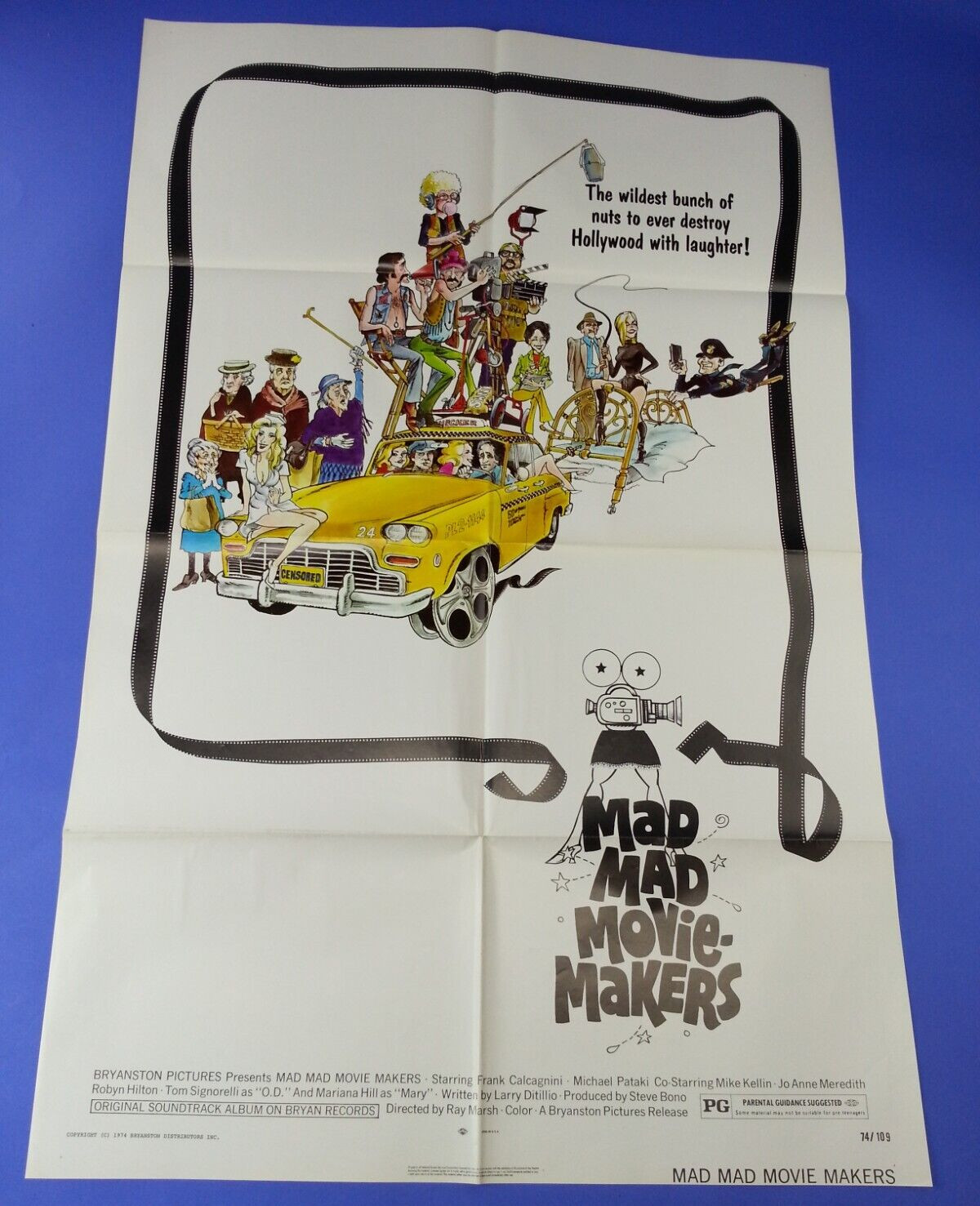 Vintage Original 1974 Mad Mad Moviemakers Movie Poster One Sheet Folded Retro