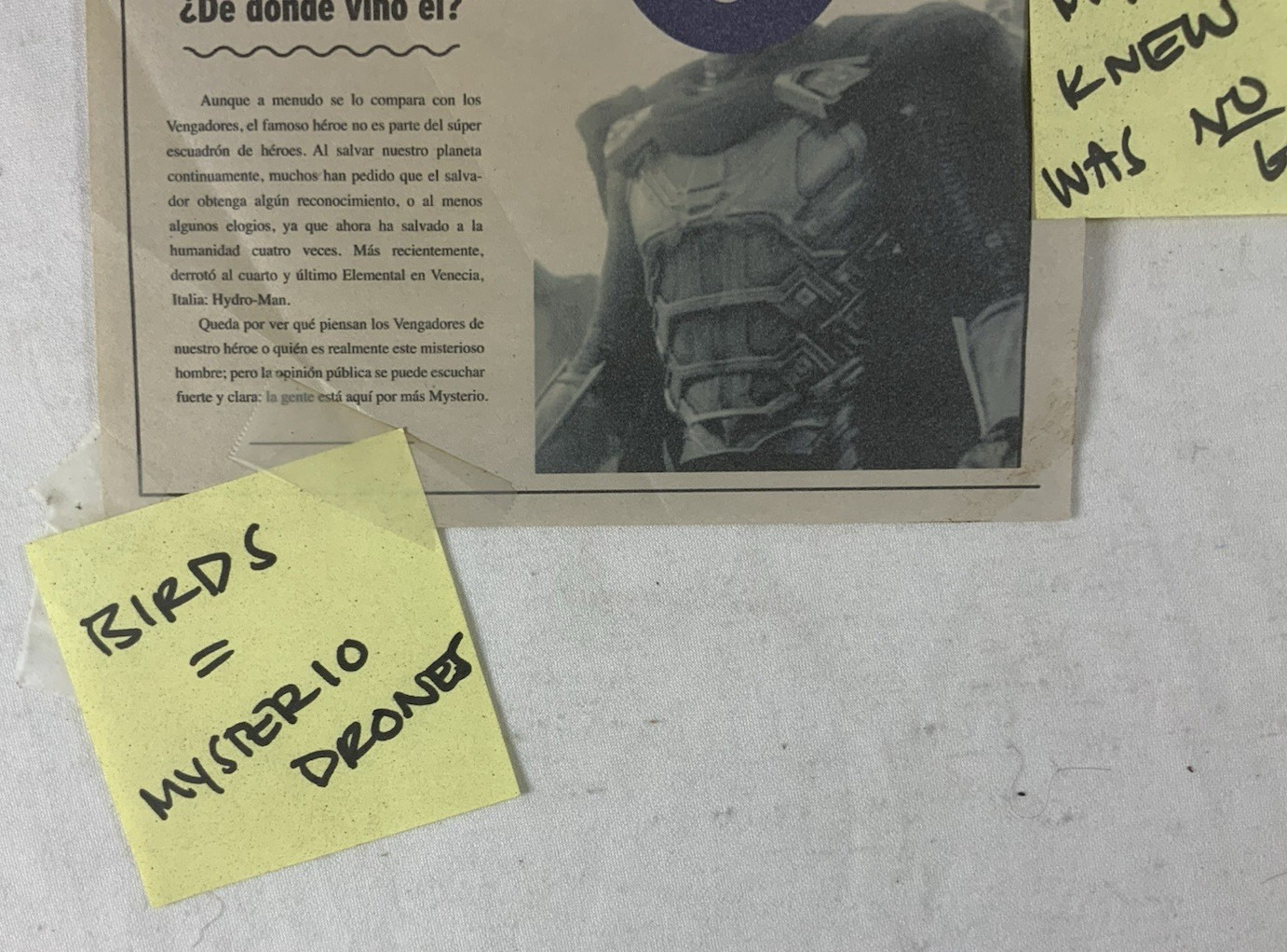 Marvel Spiderman far from home Who is Mysterio newspaper Article Movie prop