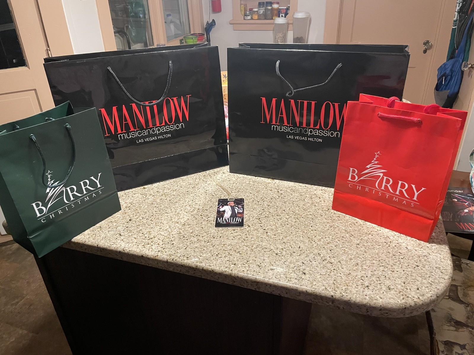 Lot of 4 Manilow Gift Bags and Luggage Tag