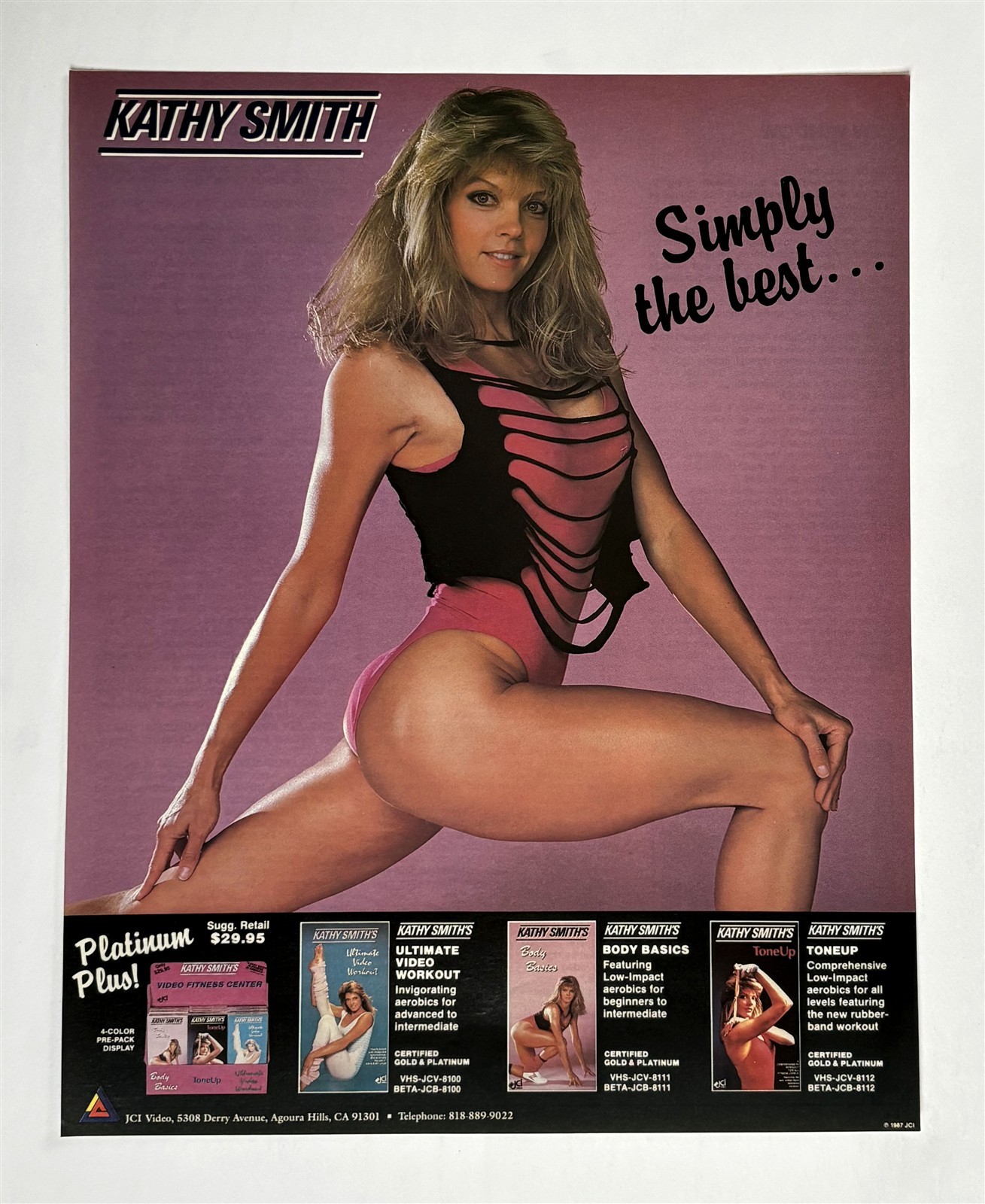 Kathy Smith Ultimate Video Workout Body Basics Toneup 1987 Poster-Style Print Ad